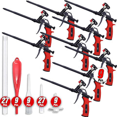 Luft Professional Expanding Foam Spray Gun (20 Insulation Guns + 180 Extenders) PU Insulating Applicator Heavy Duty Metal Body Dispensing Foam Gun Suitable for Caulking, Filling, Sealing (20 Pack)