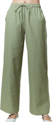 Hey Sweetie Women's Multi Pin Stripe Twill Pants – Patchwork Denim Barren Fit Vintage-Inspired Relaxed High Rise Pants