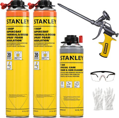 Stanley PRO-FG2 Foam Gun – High Precision Professional Grade 8" Applicator with Teflon Coated Basket, Metal Body & Extension Nozzles | for Expanding Insulation Foam | 1 Pack, 8 in