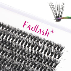 FADLASH Wispy Lash Clusters 280Pcs DIY Individual Eyeslash Clusters Natural Look 40D D Curl 12-18mm Lash Clusters Soft Fluffy Eyelash Extensions (Packaging Cards May Vary))