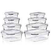 Sorbus Glass Food Storage Containers with Lids (16 Pcs)