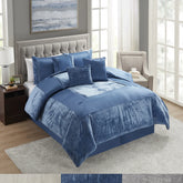 Sweet Home Collection 7 Piece Luna Crushed Velvet Elegant Bedding Set