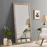 Rustic Full-Length Floor Mirror - 66" x 32" Rectangular Wood Frame Full Body Mirror for Living room, Bedroom