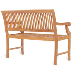 Chic Teak Castle Outdoor Teak Wood Patio & Garden Bench with Arms, 4 foot