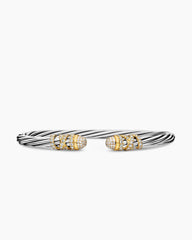 Helena Bracelet in Sterling Silver with 18K Yellow Gold and Diamonds, 4mm