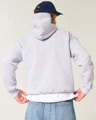 Boxy Camo Hoodie-light purple