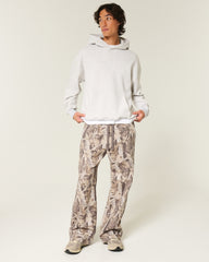 Boxy Camo Hoodie-light heather gray