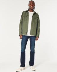 Dark Wash Slim Straight Jeans-dark wash