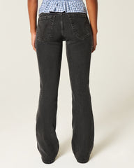 Low-Rise Washed Black Boot Jeans-washed black