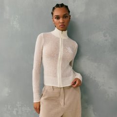 Kith Women Ina Mohair Track Zip - Sandrift