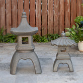 Glitzhome MGO Faux Concrete Pagoda Garden Statue Indoor and Outdoor Decoration