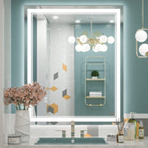 Full Size Front & Back LED Lighted Anti-fog Tempered Glass Wall Bathroom Vanity Mirror, 3-Year Warranty & ETL Certification