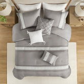 Madison Park Lacey 7 Piece Lace Trim Comforter Set with Throw Pillows