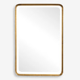 Antique Beveled Rectangular Wall Mirror - 30" - Gold