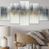Designart " Gentle Gray Serenity" Abstract Multipanel Canvas Art Print set