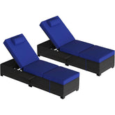 Chaise Lounge Chair Outdoor Set of 2