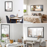 Tempered Glass and Aluminum Alloy Framed French Cleat Mounted Wall Mirror