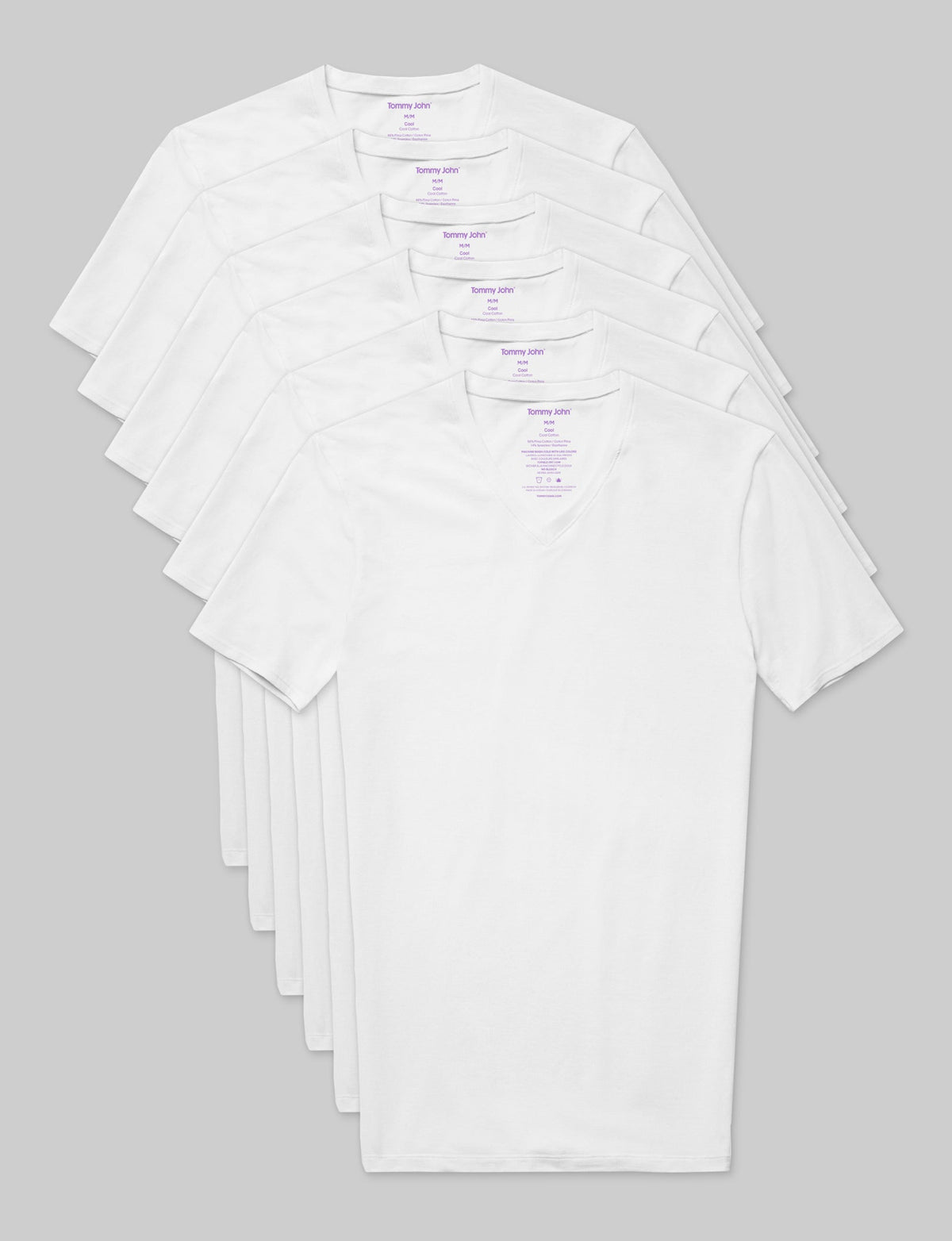 Cool Cotton High V-Neck Stay-Tucked Undershirt (6-Pack)