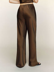 Gale Satin Mid Rise Bias Pant