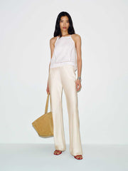 Petites Gale Satin Mid Rise Bias Pant