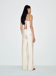 Petites Gale Satin Mid Rise Bias Pant