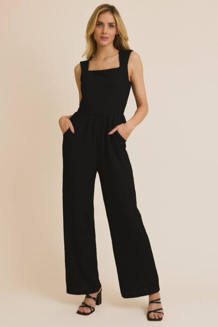 Square Neck Sleeveless Jumpsuit