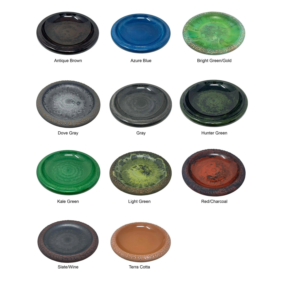 19" Dia Fiber Clay Birdbath Tops