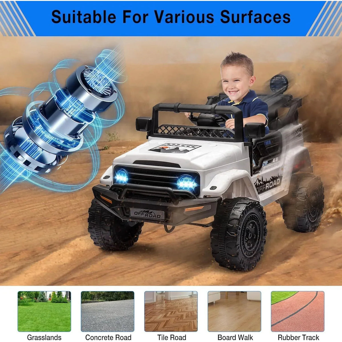 24v Kids Electric Ride-on Car 2-Seater, Off-Road Vehicle