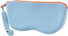 1pc Premium Smooth Silicone Medium Size Zipper Closure Eyeglass Case Fits Most Glasses for Men and Women