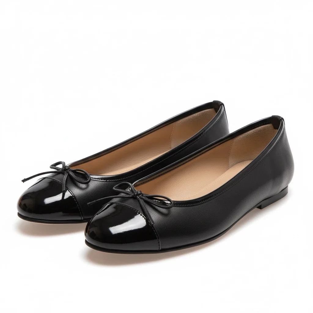 Copenhagen Shoes Like Moving Patent Toe Leather Ballerina Flat