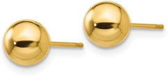 Authentic 10K Solid Yellow Gold Ball Post Earrings, 10K Real Gold Polished Ball Stud Earrings, 5 Different Sizes.