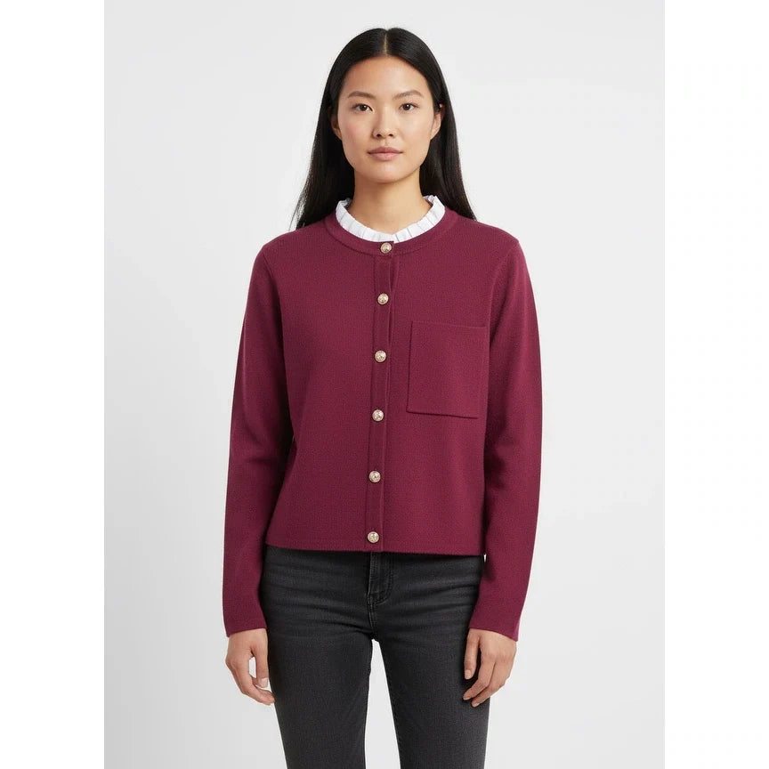 Nanette Lepore Women's Knit Cardigan with Ruffle Collar