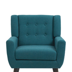 Modern Upholstered Faux Leather Tufted Armchair Linen Accent Chairs