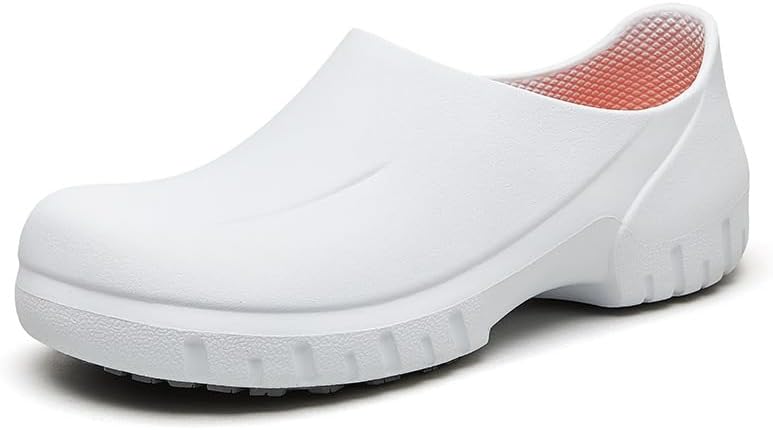 White Chef Shoes Non Slip Oil Resistant Lightweight Kitchen Work Clogs for Men and Women