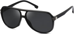 Aviator Sunglasses For Men Double Bridge Plastic Frame Polarzied Lens For Driving