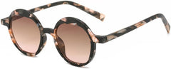 Round Sunglasses Retro Colorful Pattern Shades UV400 Men Clear Gradient Sun Glasses