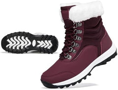 Winter Snow Boots Women Warm Fur Lined Snow Boots Anti-Slip Hiking Boots Insulated Outdoor Waterproof Boots for Walking Work