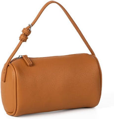 Molodo PU Leather Cylinder Bag for Women Versatile Handheld Crossbody Small Bag with Adjustable Strap Everyday Compact