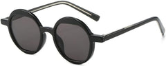 Round Sunglasses Retro Colorful Pattern Shades UV400 Men Clear Gradient Sun Glasses