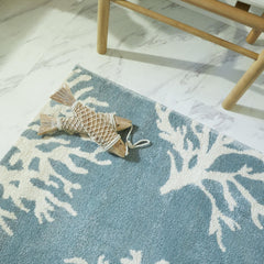 Caistor Coastal Coral Reef Pattern Tropical Area Rug