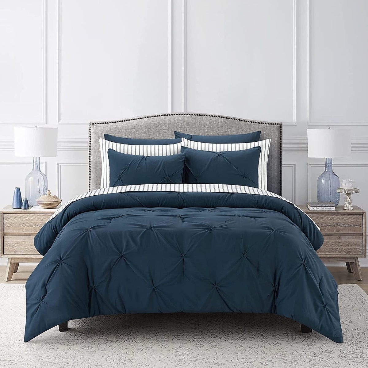 Sharper Image 9-Piece Down Alternative Pintuck Bed-in-a-Bag Set