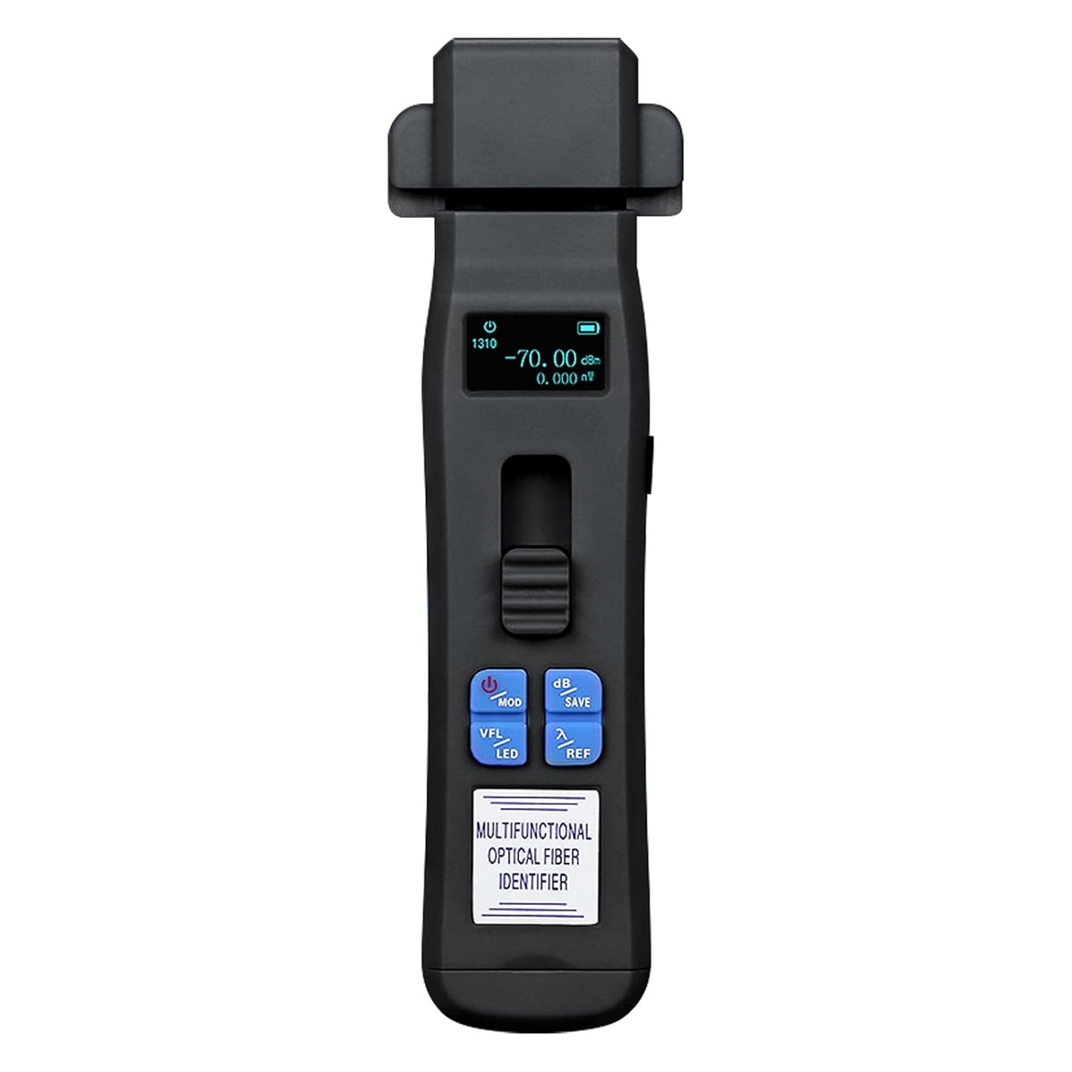Live Optical Fiber Identifier Built in 20KM VFL & OPM - Rechargeable Fiber Optic Light Traffic Identifier with Wave Respond 800-1700nm - FTTH Identification Tool with 4 in 1 Clamp - Orange