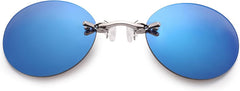 Matrix Style Clip-On Sunglasses - Polarized Vintage Round Morpheus Inspired Design