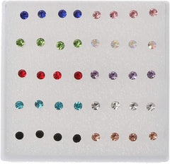 20 Pairs Colorful Faux for Rhinestone Ear Studs Earrings Nose Ear Lip Earring Jewelry Accessories Gi