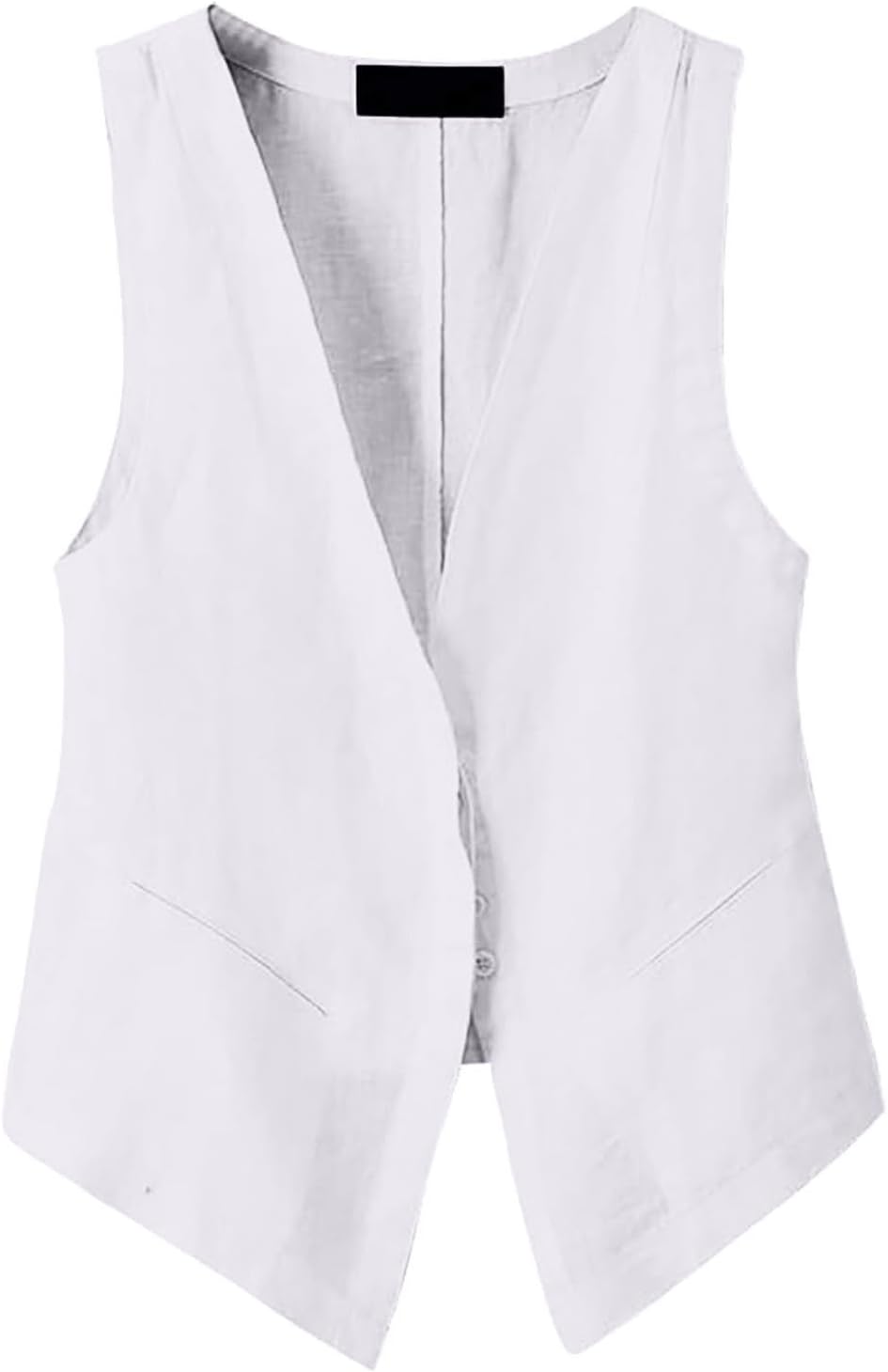 Womens Linen Vest Tops Sleeveless Spring Summer Vest Coat Top Sleep Top