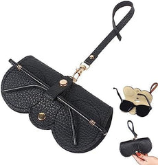 PRIMUZ Portable Pu Sunglasses Bag, Glasses case that can be suspended from the outside of your bag, Protect Glasses