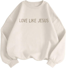 SweatyRocks Women's Long Sleeve Letter Oversized Sweatshirt Embroidery Fleece Pullover Tops