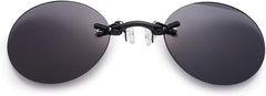 Matrix Style Clip-On Sunglasses - Polarized Vintage Round Morpheus Inspired Design