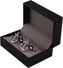 Personalized Cufflinks for Men, French Shirt Sleeve Studs, Men's Anchor Cuff Links for Mens/Husband's/Son with Gift Box,Gold