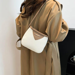 Women’s Crossbody Shoulder Bag, Stylish Color-Block Purse with Inner Pouch, Small Tote Handbag for Daily, Work